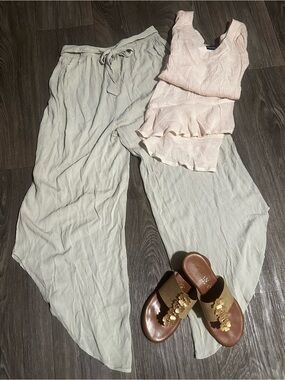 Light Artichoke Wide-Leg Drawstring Pants — Effortless Everyday Style